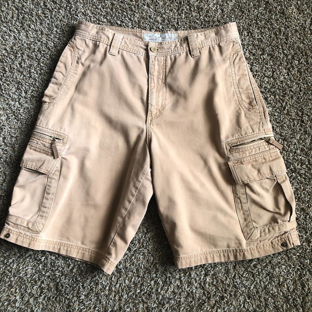 Lee Shorts Mens 32 Beige Tan Cargo Dungarees Outdoors Hiking Hiker Casual Pocket